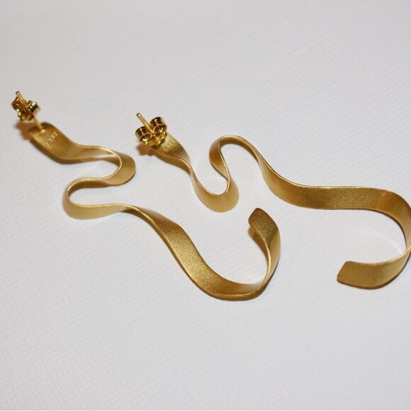 New sterling silver 18k gold plated, handmade abstract modern earrings